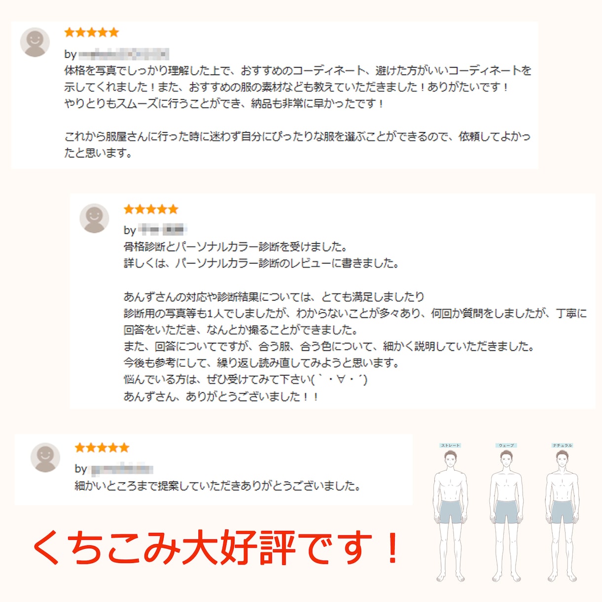 実績１万人◆現役プロが男性・メンズ骨格診断します 経験豊富◆雑誌やWEB記事に対応した王道の３タイプ骨格診断 イメージ4