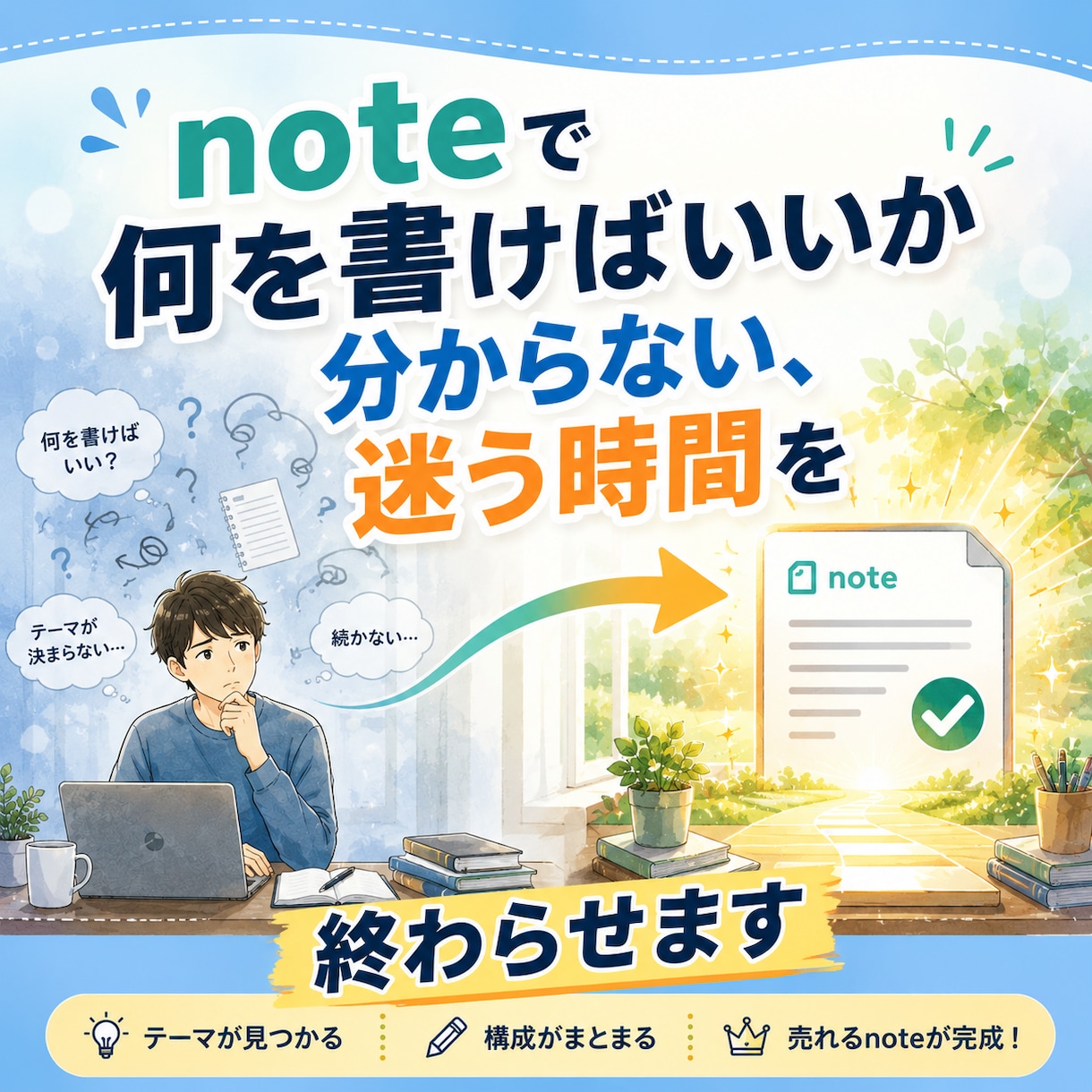 noteで何が売れるか分からない時間を終わらせます 現状の悩みを送るだけ！超高密度のノウハウを即納品 イメージ1