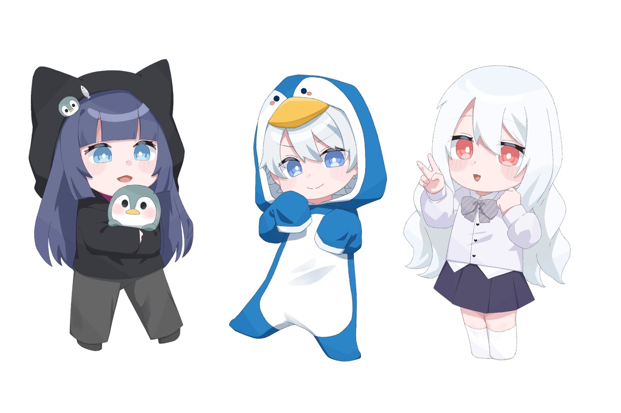 可愛いミニキャラの立ち絵制作を行います 様々なタッチやポーズであなたのキャラクターを描きます イメージ2