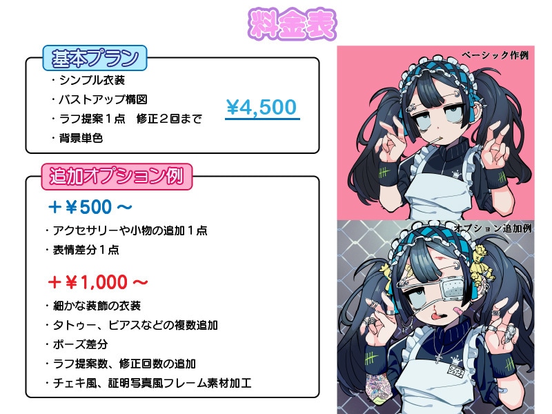 最短3日納品　サブカル系女子イラスト描きます ダークでかっこかわいいあなただけのキャラクターをご提供 イメージ6