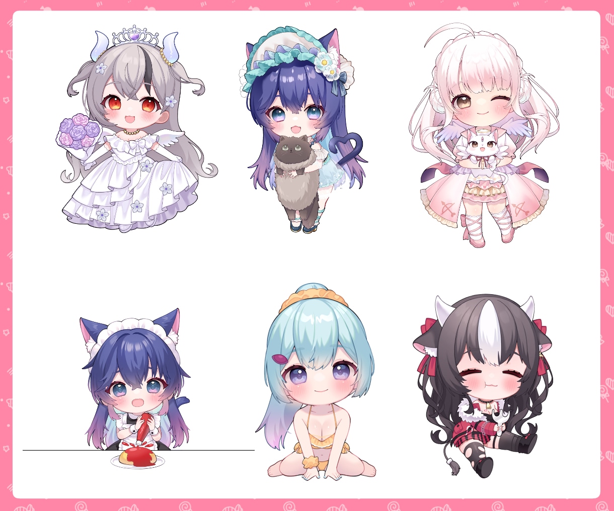 ちびキャラ、SDイラスト描きます Vtuberさんのグッズ用、人へのプレゼント、ちびキャラ イメージ3