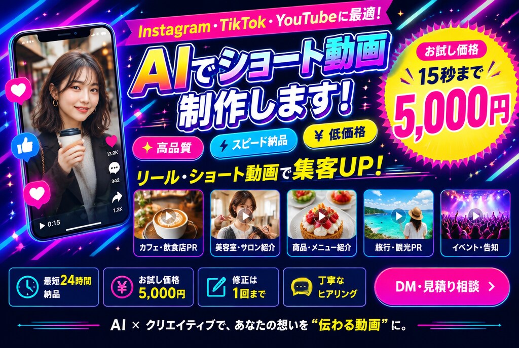 動画制作します Instagram・TikTok・YouTube イメージ1