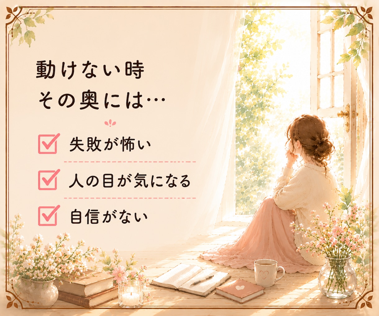 行動できないのは怠けじゃない｜原因を探します あなたの心のブレーキを一緒に見つけます イメージ3