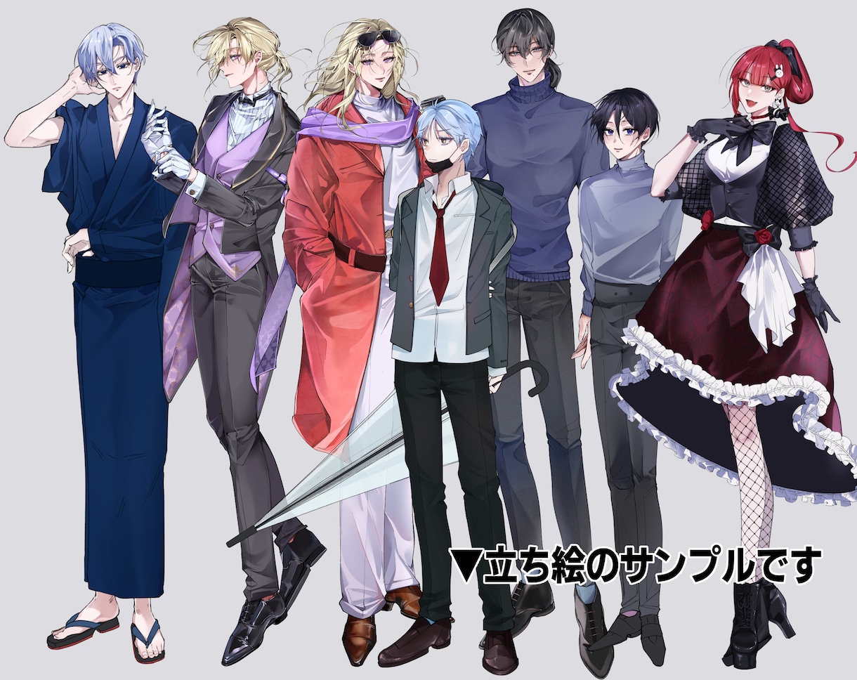 ゲーム・TRPGの立ち絵を制作します オリジナルキャラクターの立ち絵が必要な方はお任せ下さい！ イメージ2