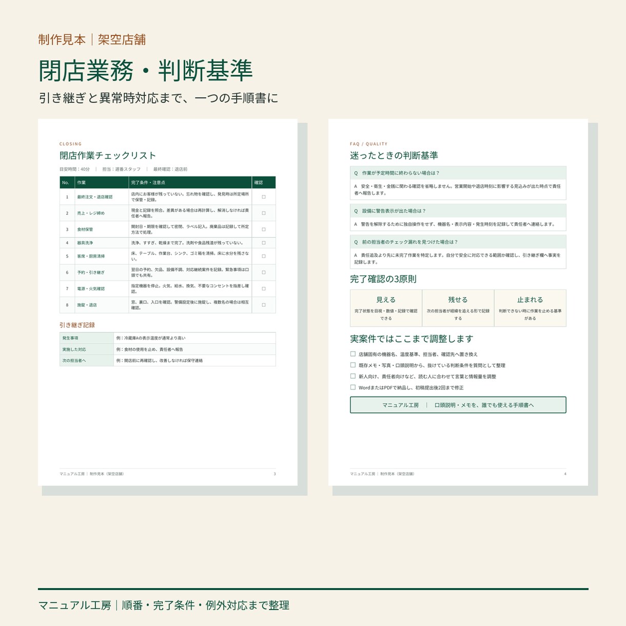 現場で使える業務マニュアルを作成します 口頭説明やメモを、誰でも使える手順書に整理 イメージ3