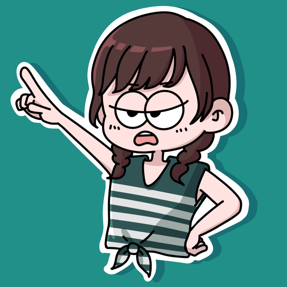 カートゥーンネットワーク調のイラスト描きます 気だるげな目が特徴のポップで可愛いイラスト イメージ2