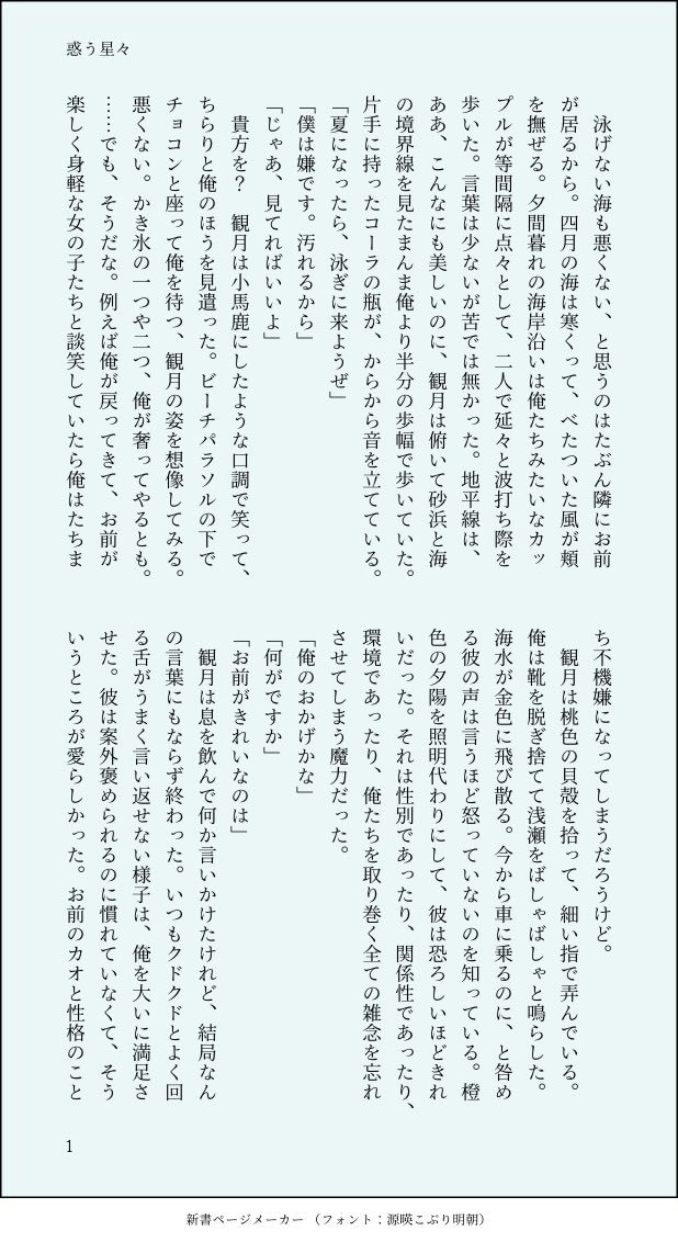お好みのSSお書きします 1文字1円！書いてほしい小説お書きします イメージ3