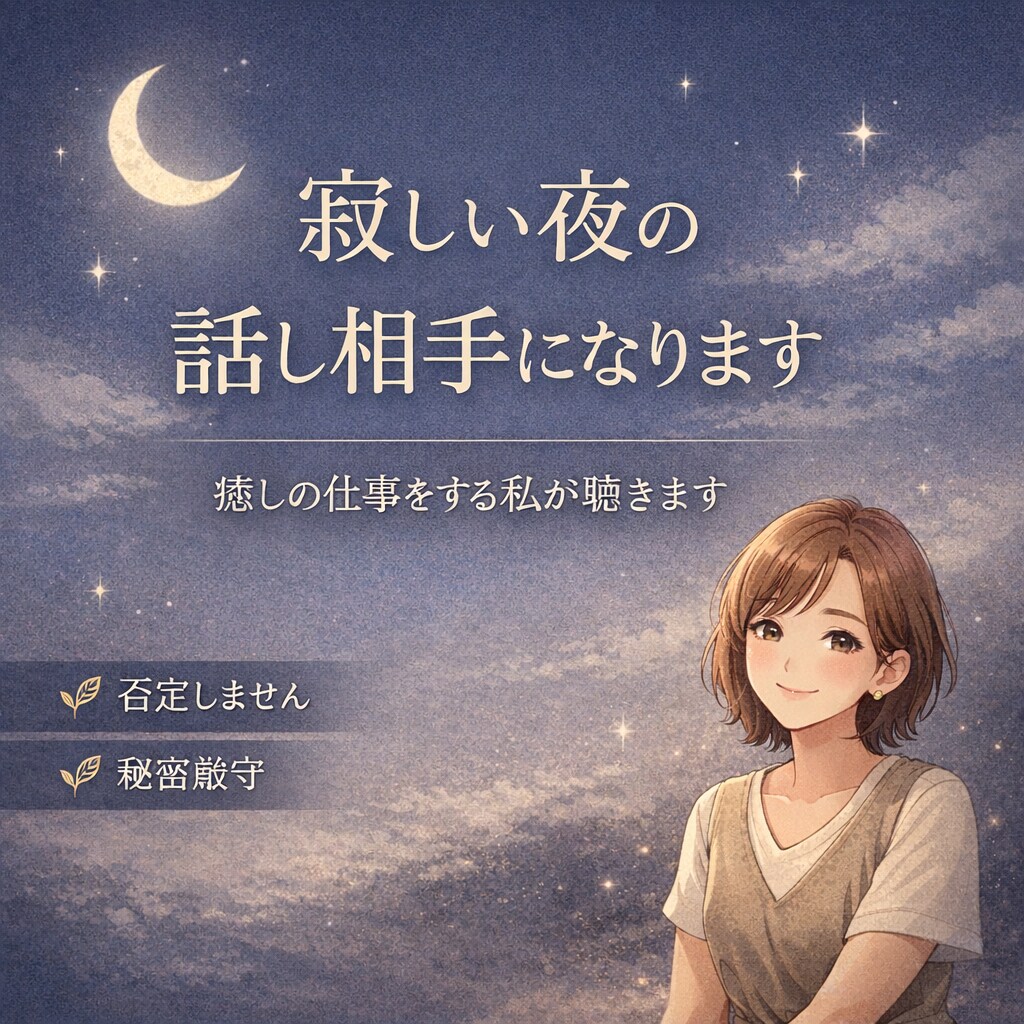 寝る前の寂しさを一緒に寝ているような感覚で癒します 「なんだか寂しい」そんな夜に、安心感のある癒しの声を届けます イメージ1