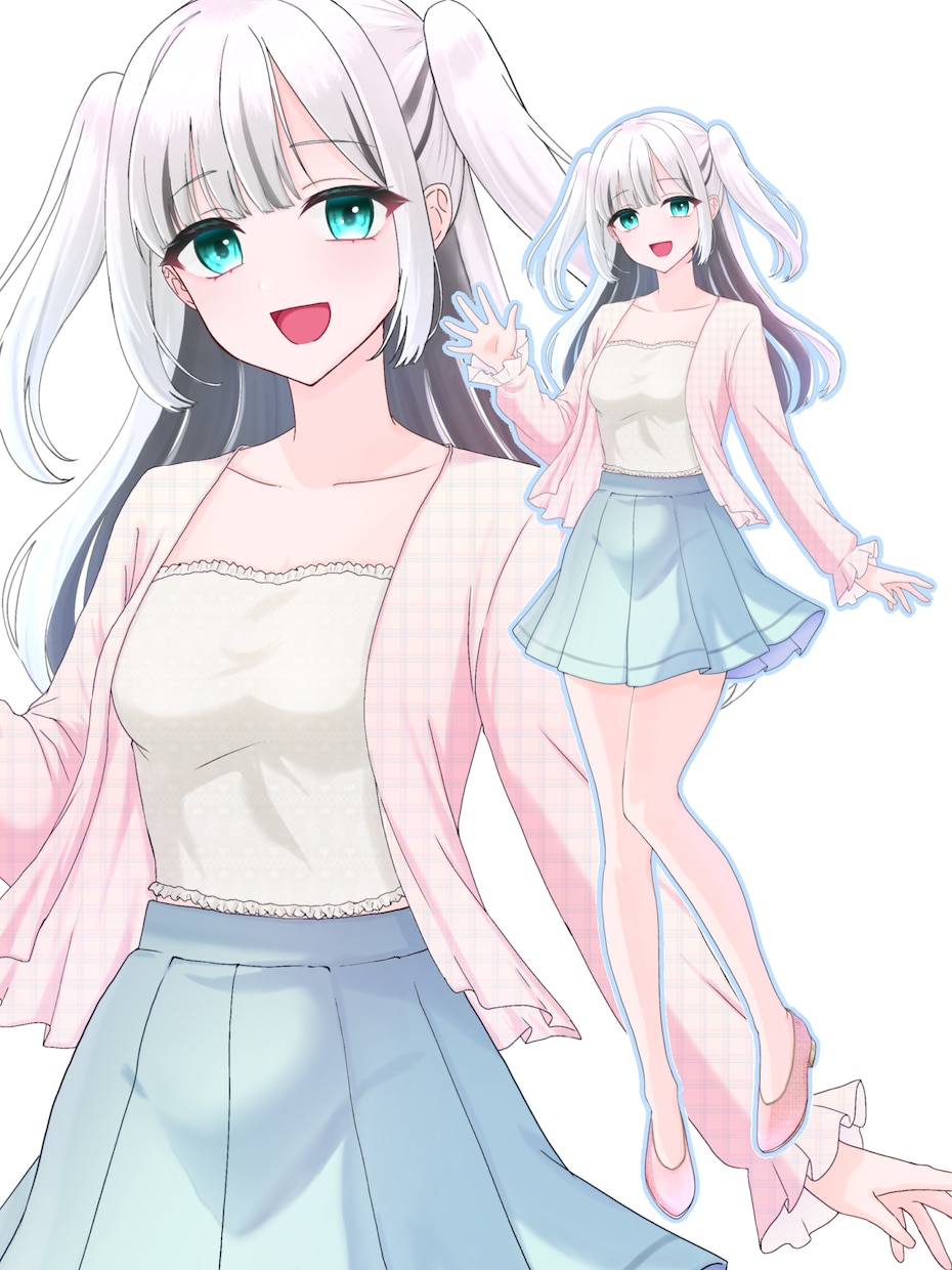 Vライバー・配信用の全身立ち絵を描きます かわいい透明感があるイラスト（商用利用込み） イメージ2