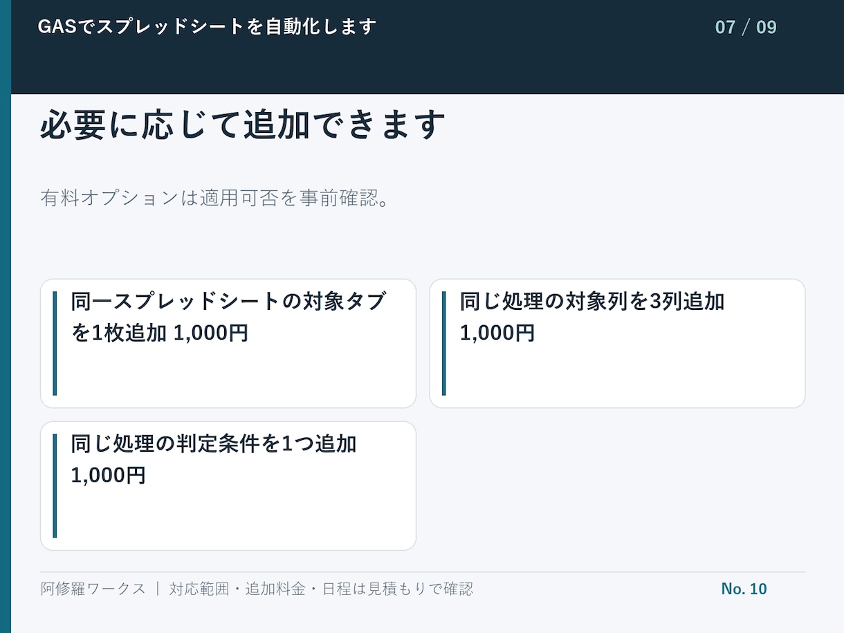 GASでスプレッドシートを自動化します 1シートの転記や通知を1処理から対応 イメージ8