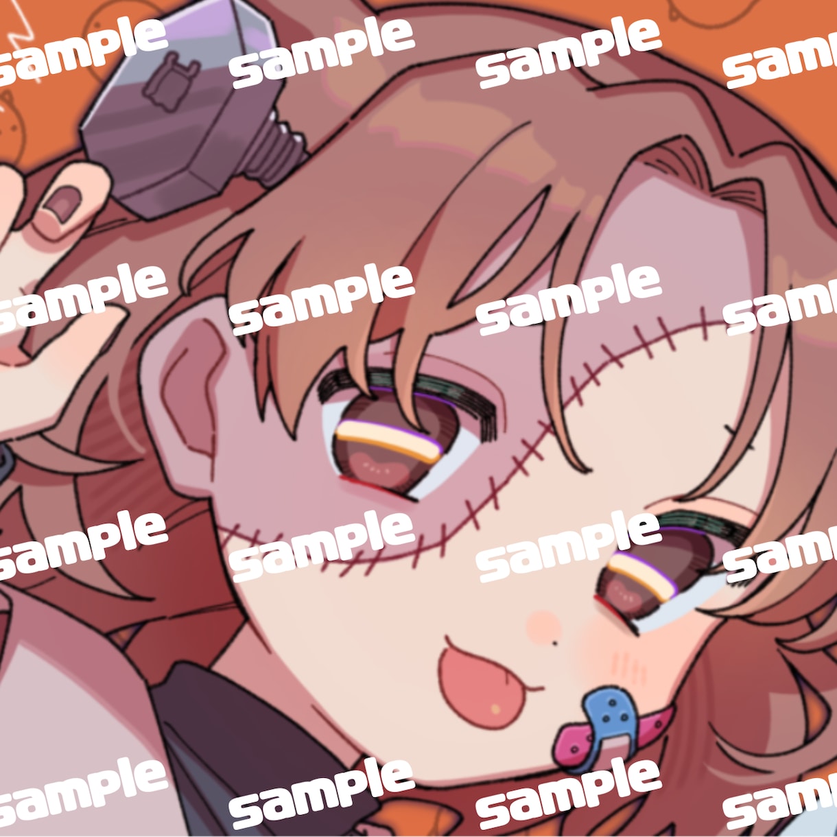 フェイスアップアイコン作成致します ポップでカラフルな可愛い絵柄得意です イメージ1