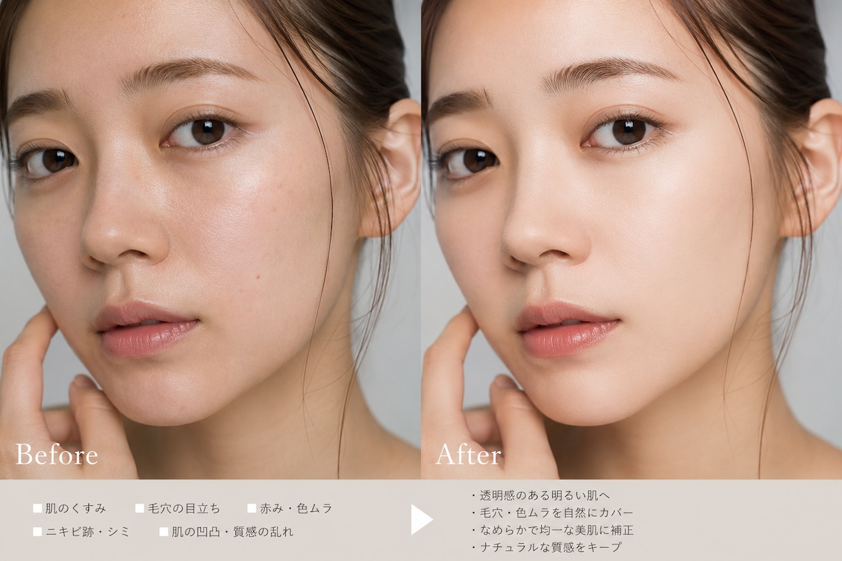 肌の修正やります あなたの悩みを修正レタッチで解決いたします！ イメージ1