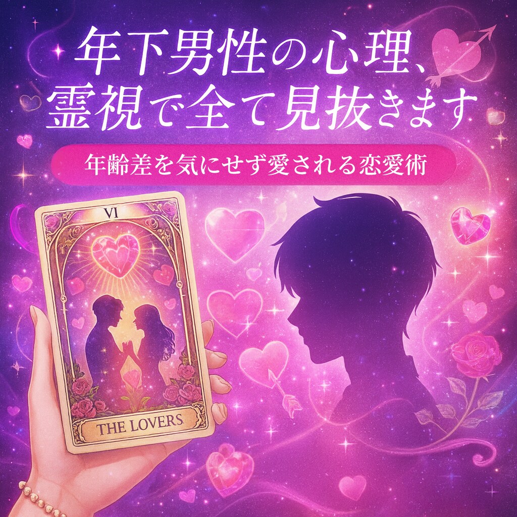 年下男性の心を掴む霊視鑑定！愛を引き寄せます 年齢なんて関係ない。あなたらしい恋愛を始めませんか？ イメージ1