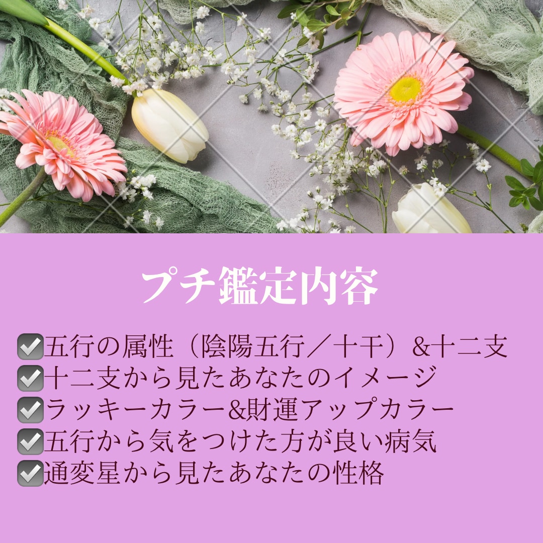 四柱推命であなたらしく生きる為のお手伝いをします プチ鑑定♡自分だけの取扱説明書をお届けします✴︎ イメージ2