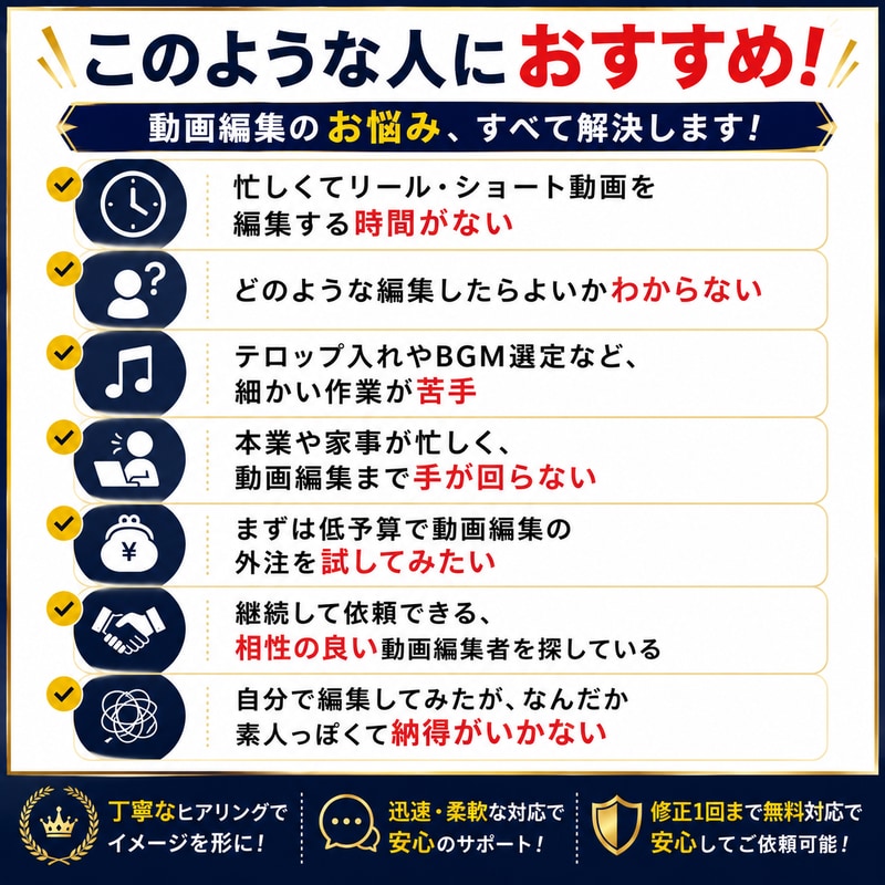 Instagramリール・ショート動画を編集します 忙しくてリール・ショート動画を編集する時間がない方へ イメージ2