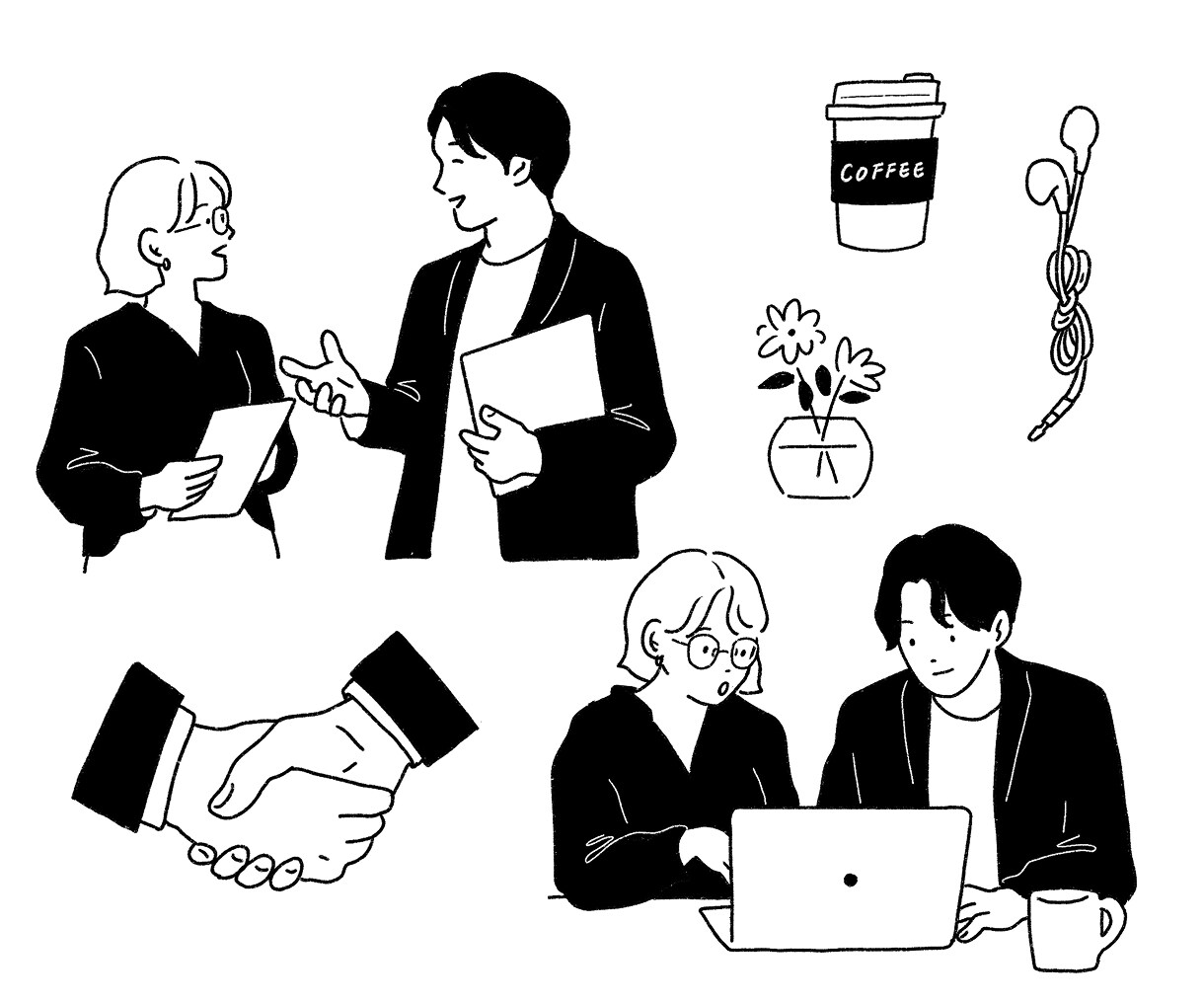 デザインに馴染むおしゃれなイラスト制作します “ちょうどいいおしゃれ感”の挿絵を制作します。 イメージ3
