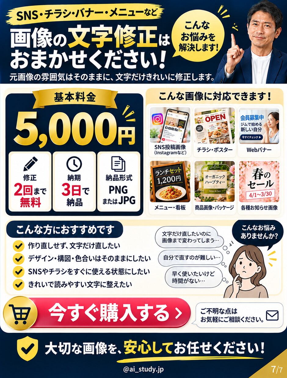 AI画像の文字崩れ・誤字をきれいに修正します 元画像の雰囲気を残して、文字だけきれいに修正！ イメージ7