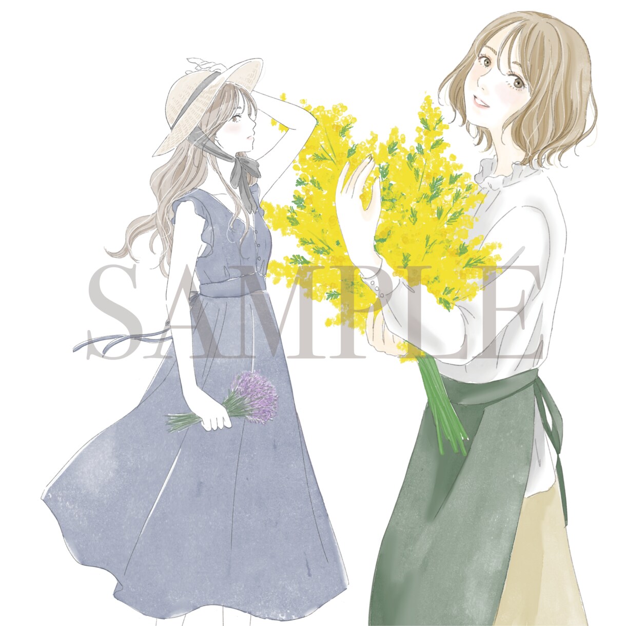 繊細でおしゃれなガールズイラスト描きます 美容・ファッション系、広告などにおすすめです イメージ6