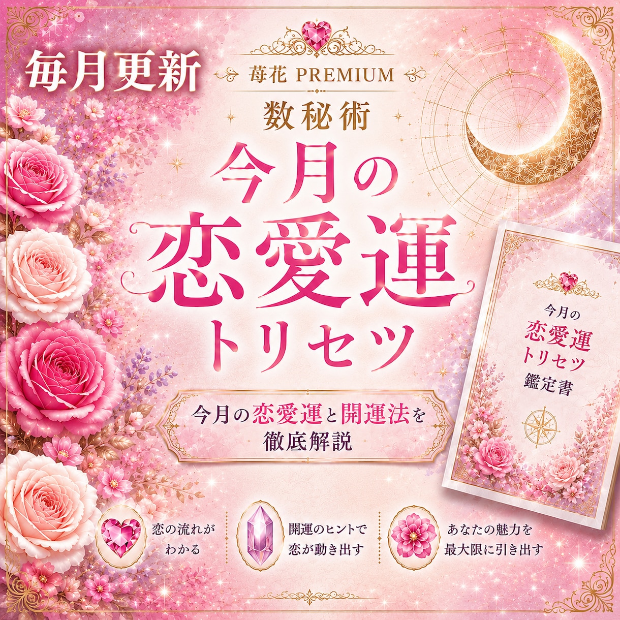 今月の恋愛運・出会い・恋が動く時期を占います 「毎月更新♡あなただけの恋愛運トリセツ鑑定書をお届け」 イメージ1