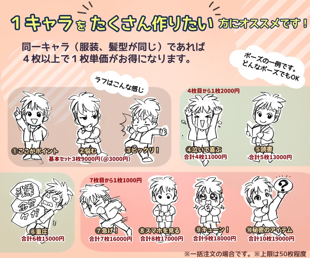 元気に！ミニキャラ全身３ポーズセット描きます Instagram、YouTube、ブログ、配信にピッタリ！ イメージ3