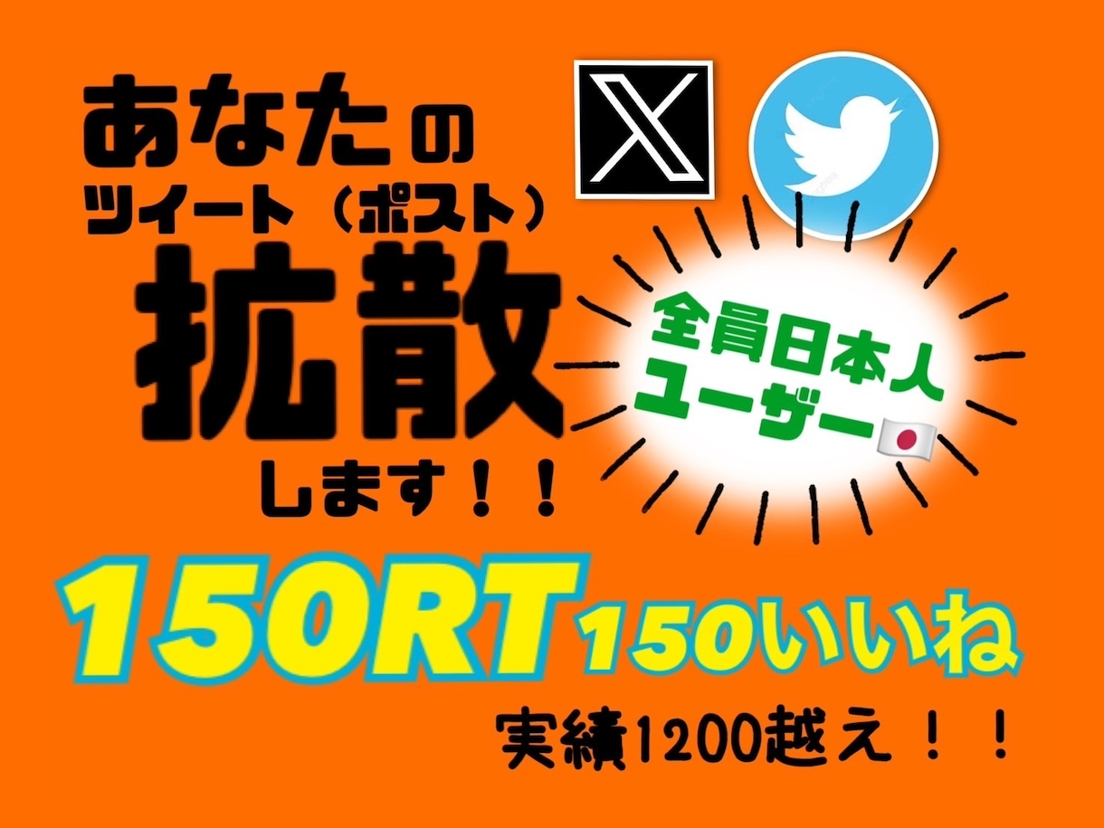 Twitter150RT150いいねまで拡散します あなたのツイート全力サポート致します イメージ1