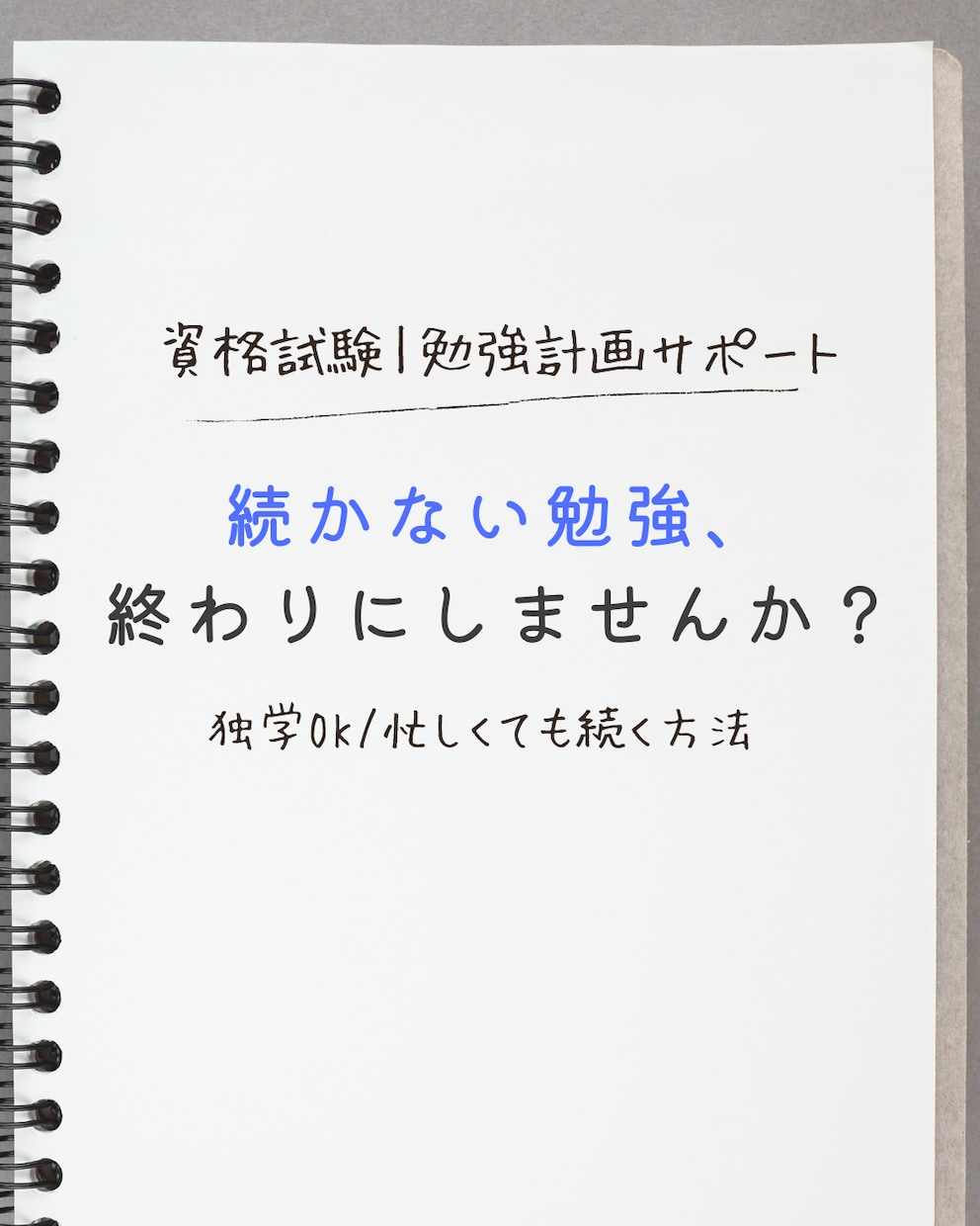 資格試験の勉強計画を一緒に立てます 「始め方がわからない」・「続かない」を解消 イメージ1