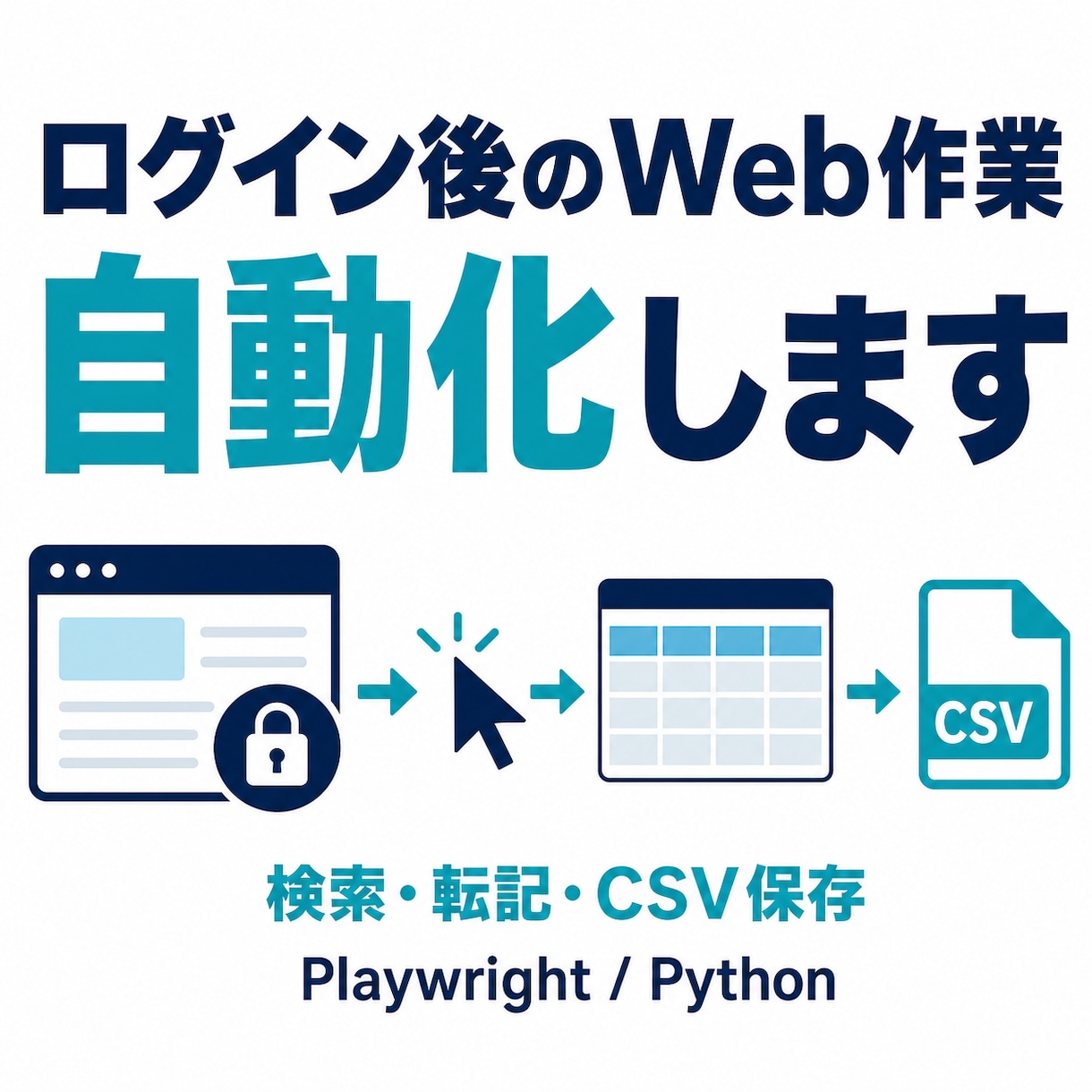 ログイン後のWeb定型作業を自動化します Playwrightで検索・転記・CSV保存を省力化 イメージ1