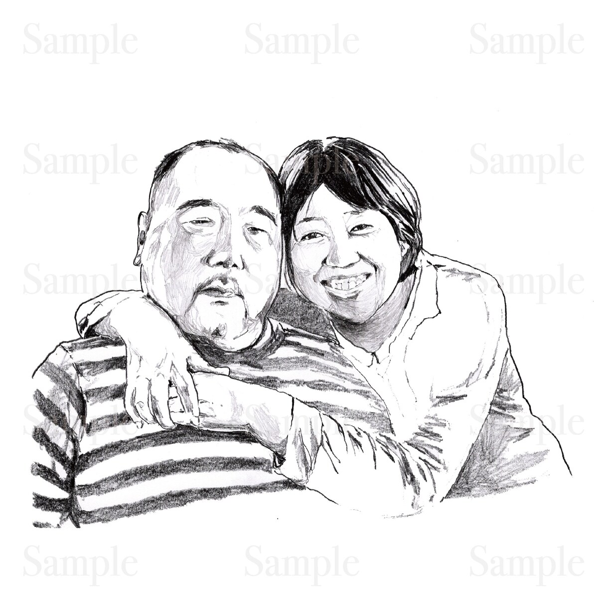 写真から鉛筆デッサン風に似顔絵を描きます SNSのアイコンやプレゼントに！ イメージ7