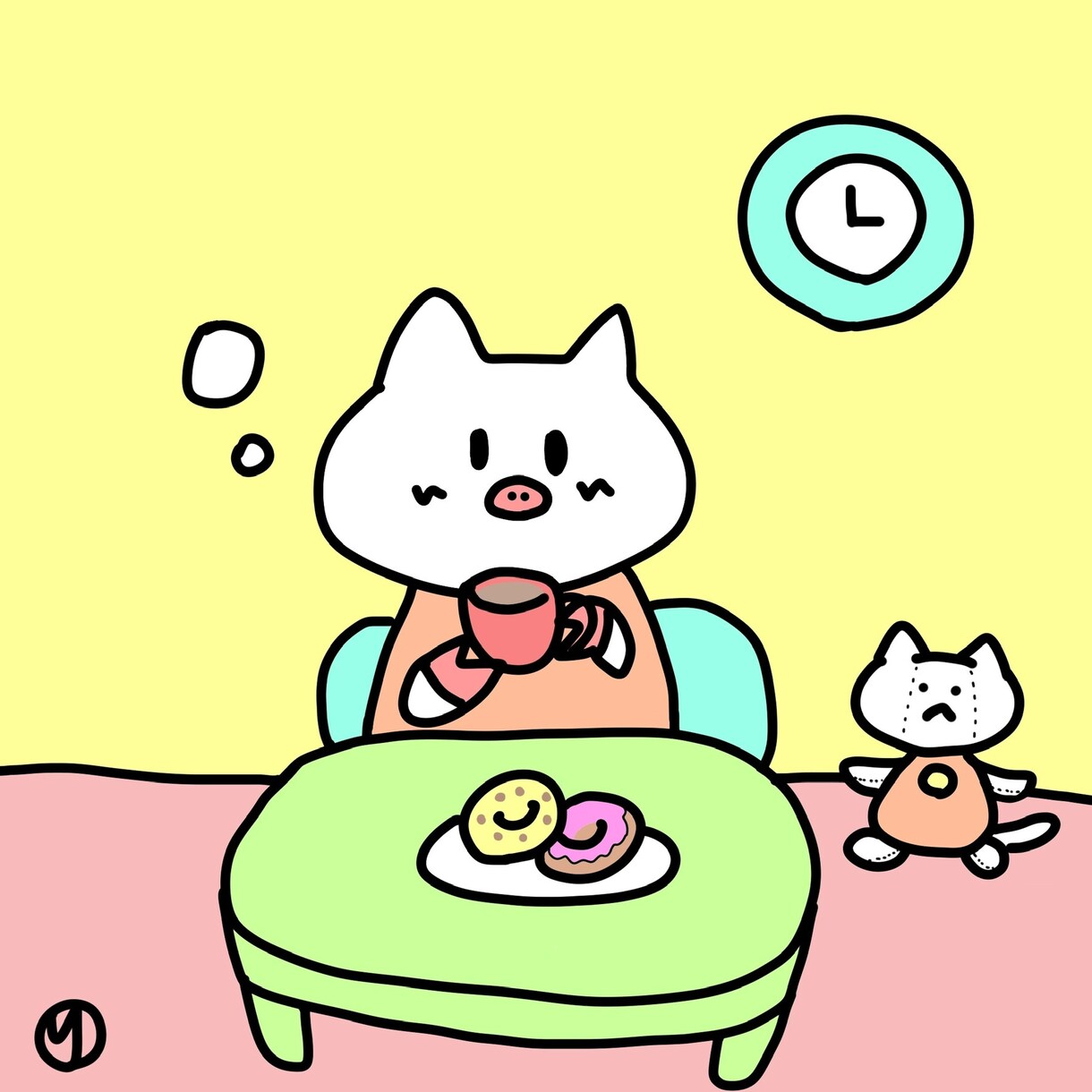 ほんわかゆる〜いシンプルイラスト描きます 白黒線画が得意です。アニメの様なカラフルな色合いも得意です。 イメージ2