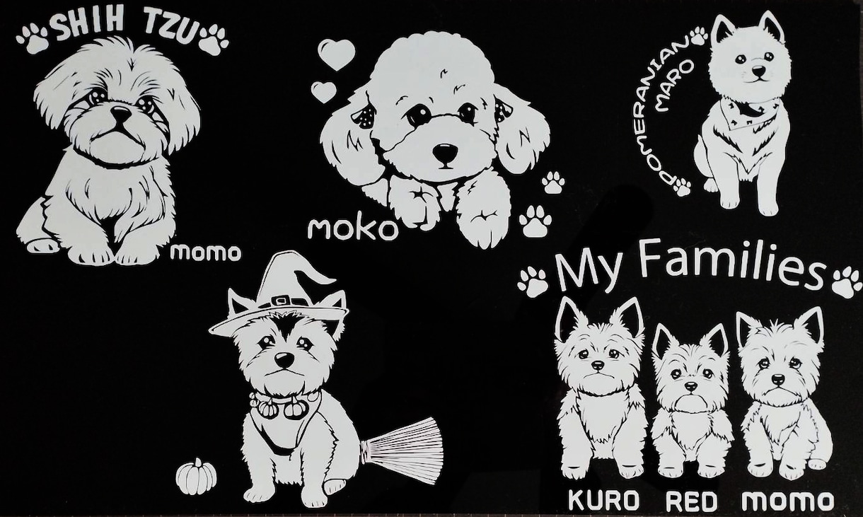 わんこのお写真からカッティングステッカー作成します 愛犬写真からあなただけのカッティングステッカーをお作りします イメージ5