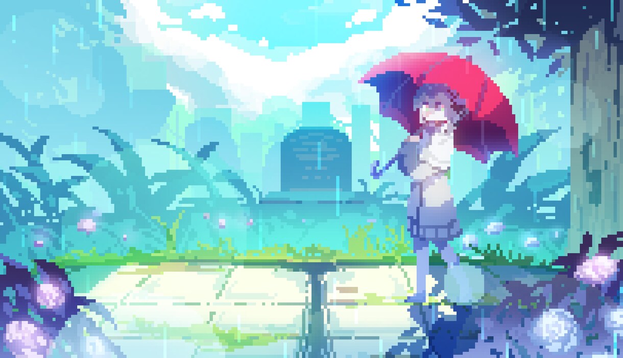 動くドットの待機画面や背景を描きます 動く可愛い、綺麗なドット絵を配信等に！ イメージ1