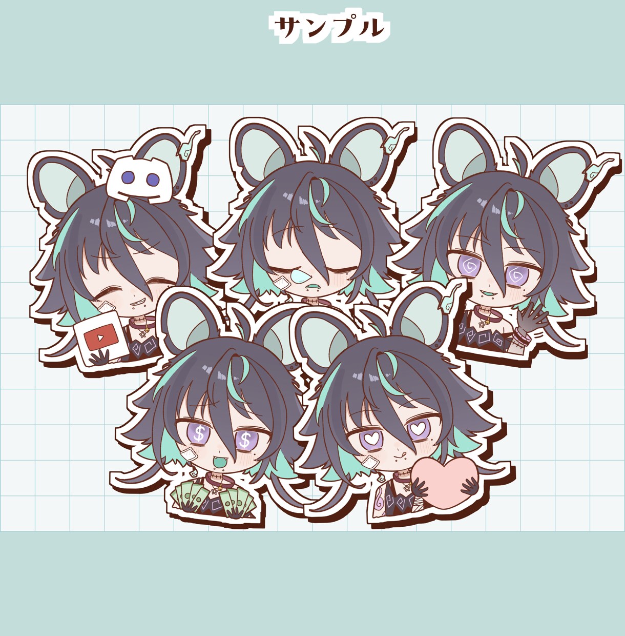 商用利用可！差分付きデフォルメイラスト描きます アイコン、配信、動画、グッズなどにどうぞ イメージ6