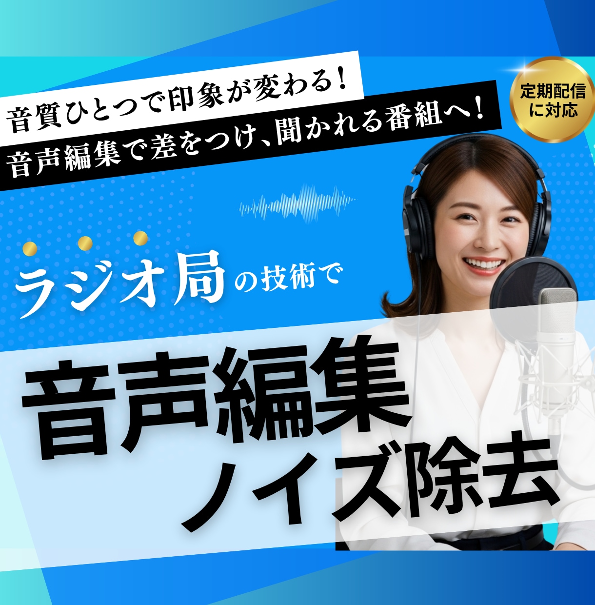 ポッドキャスト▼ラジオ▼ボイス▼音声の編集します 【1,000円〜】放送局レベルに音質UP！プロ専門家の技術 イメージ1