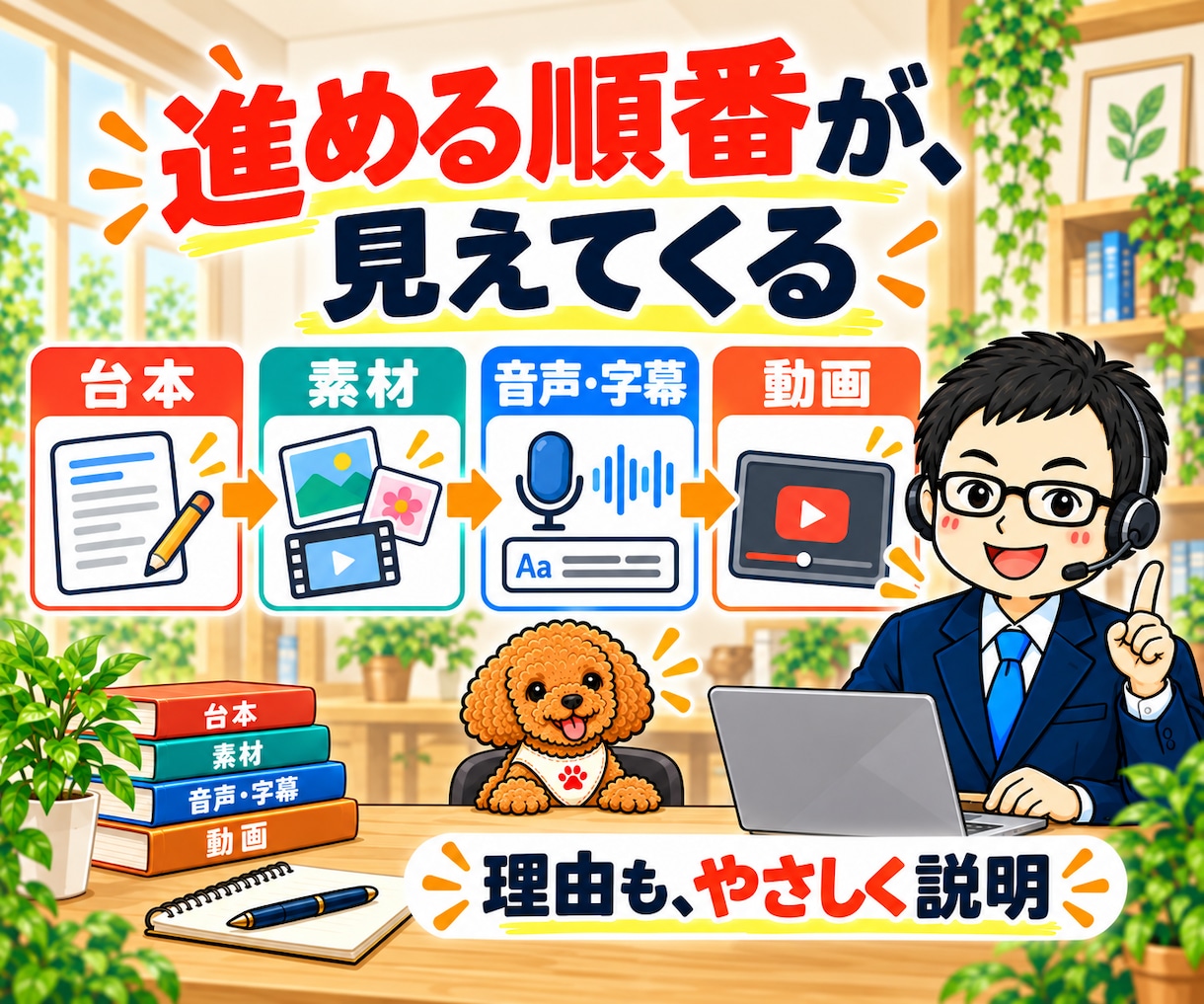 AI動画制作・漫画動画の作り方を電話相談できます Codex・Claude Code活用|台本・画像・音声 イメージ3