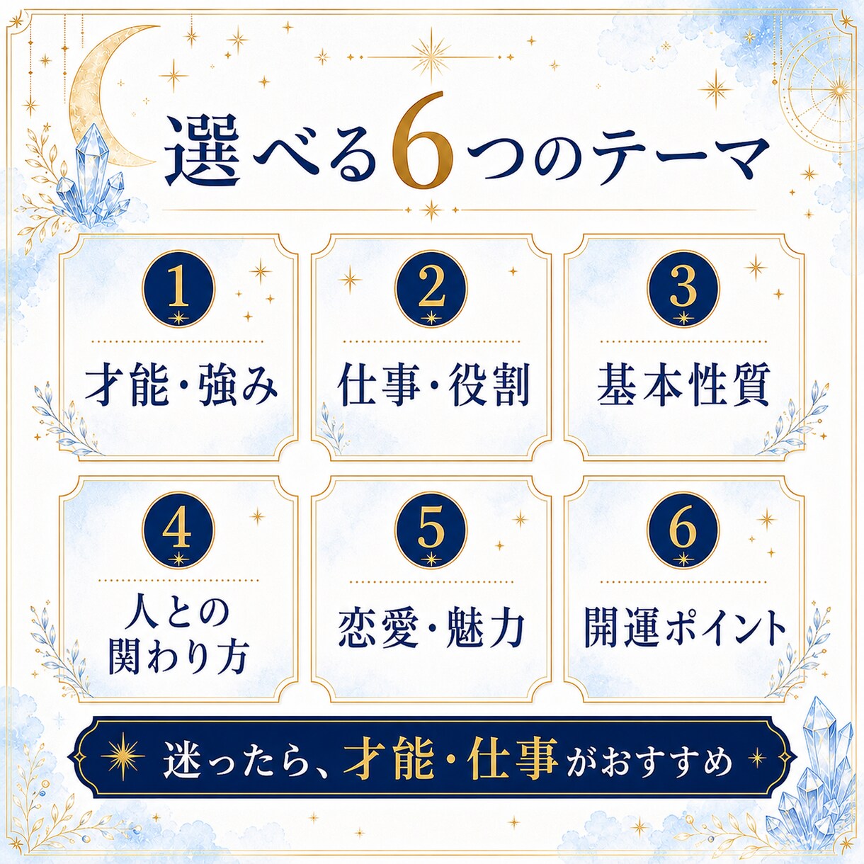 数秘術であなたの才能・仕事の活かし方を鑑定します 自分らしく働きたい方へ。生年月日からテーマを一つ読み解きます イメージ3