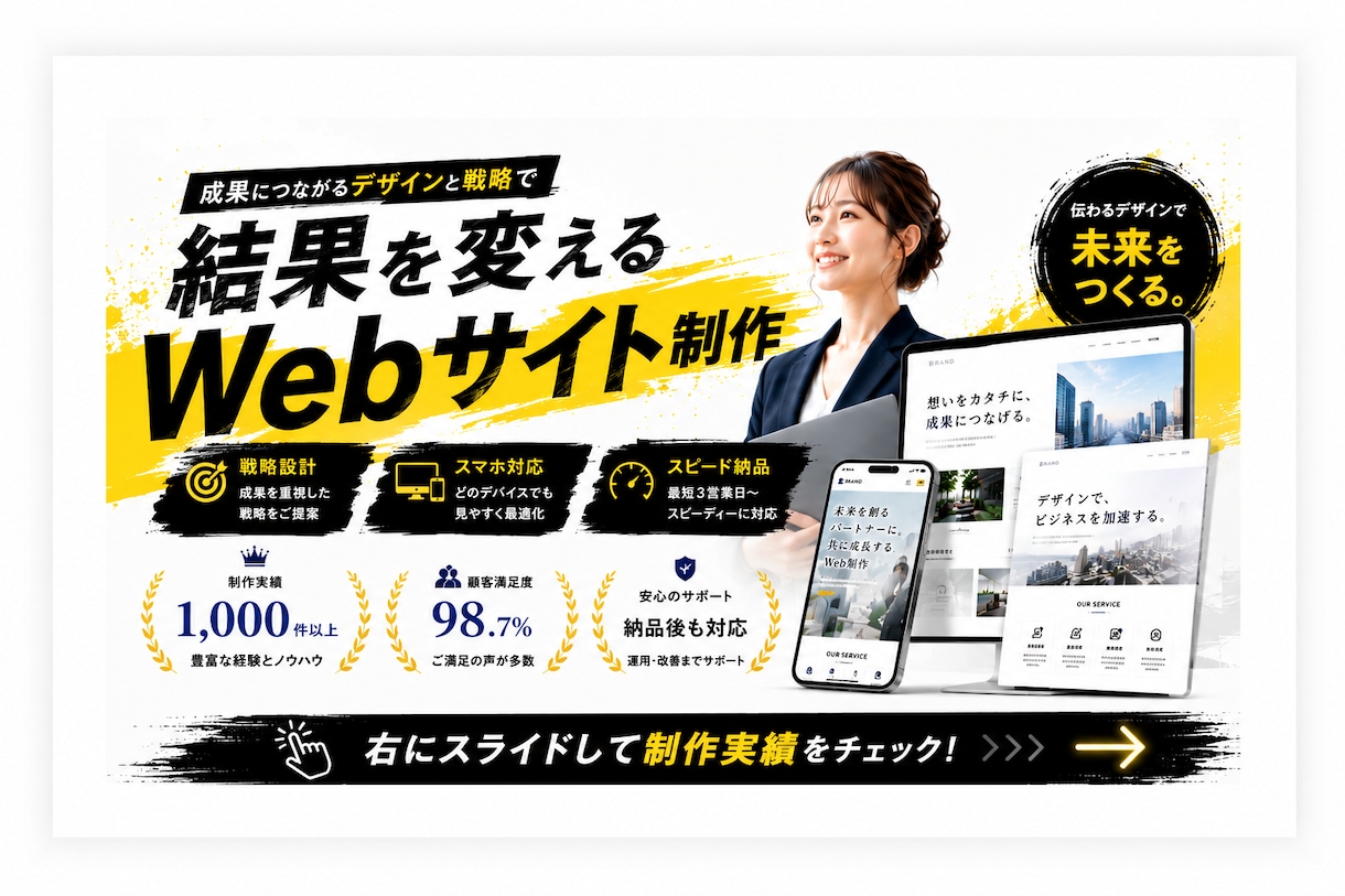 広告トップセールスがホームページを３日で制作します 「伝わる」ではなく「選ばれる」HPへ。 イメージ1