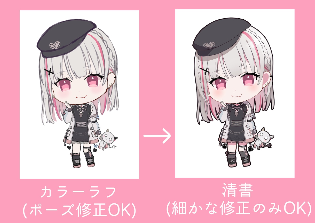 商用⭕️かわいいミニキャライラスト制作します いろんなシーンで利用できる全身ミニキャラを制作します♪ イメージ4
