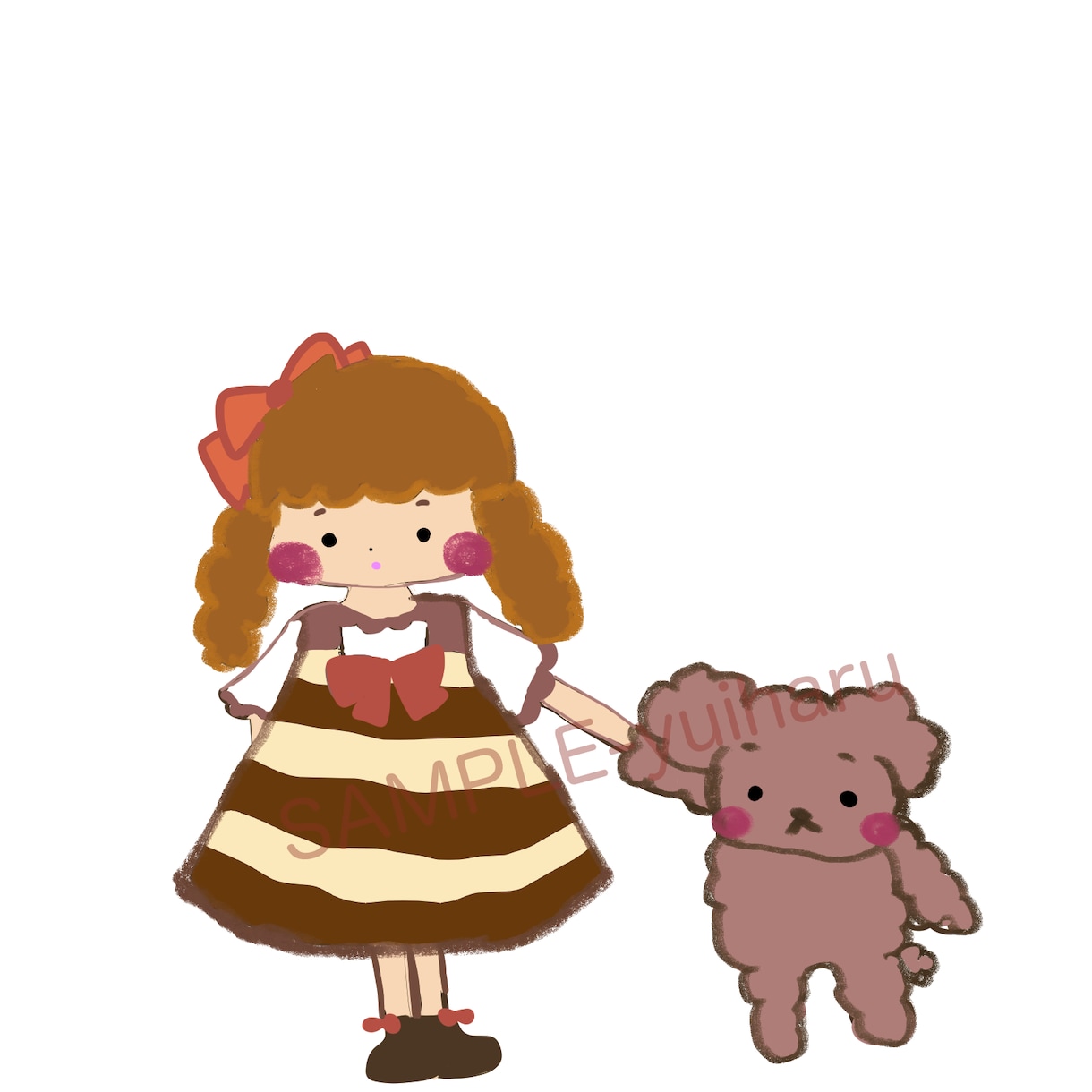 子どもや動物の優しい絵本風イラストを描きます 大切な人に贈るほっとやすらぐイラストです。 イメージ1