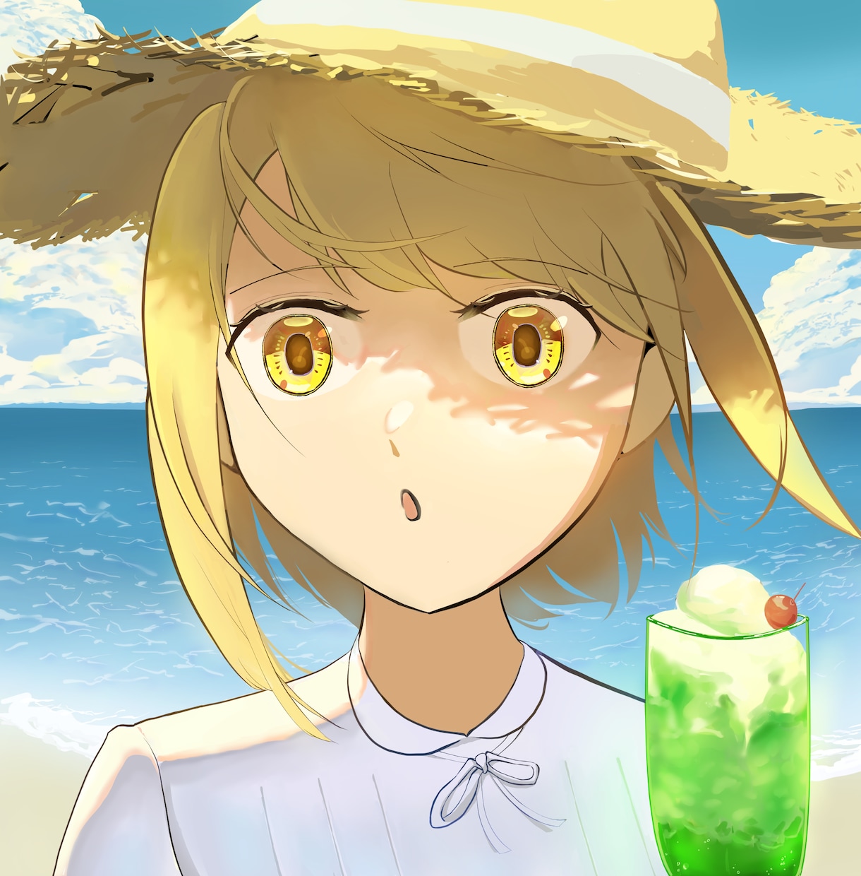背景付きのかわいいキャラ描きます 透明感やふんわりしたイラストが必要な方へ イメージ1