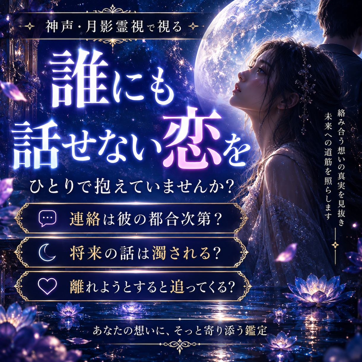 不倫・複雑愛◆あの人の本音と２人の未来を霊視します 家庭への本音と離婚の可能性◆最後に選ぶ相手を霊視で紐解きます イメージ2