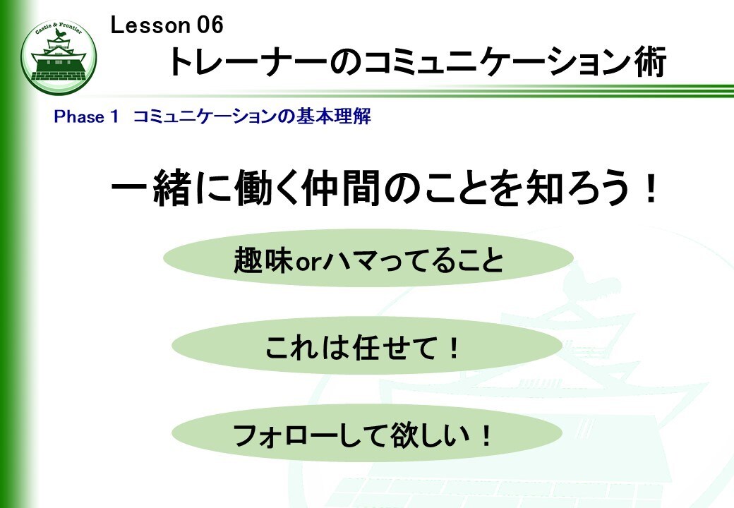社内研修「トレーナー初級研修③」を提供します そのままでも使える台本付きパワーポイントデータです。 イメージ6