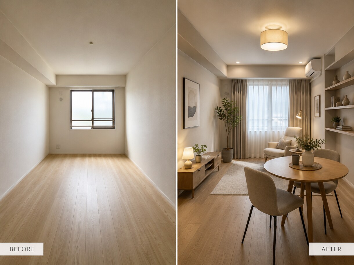お部屋写真から理想のインテリアイメージを作ります （家具を買う前に理想のお部屋を画像で確認） イメージ6