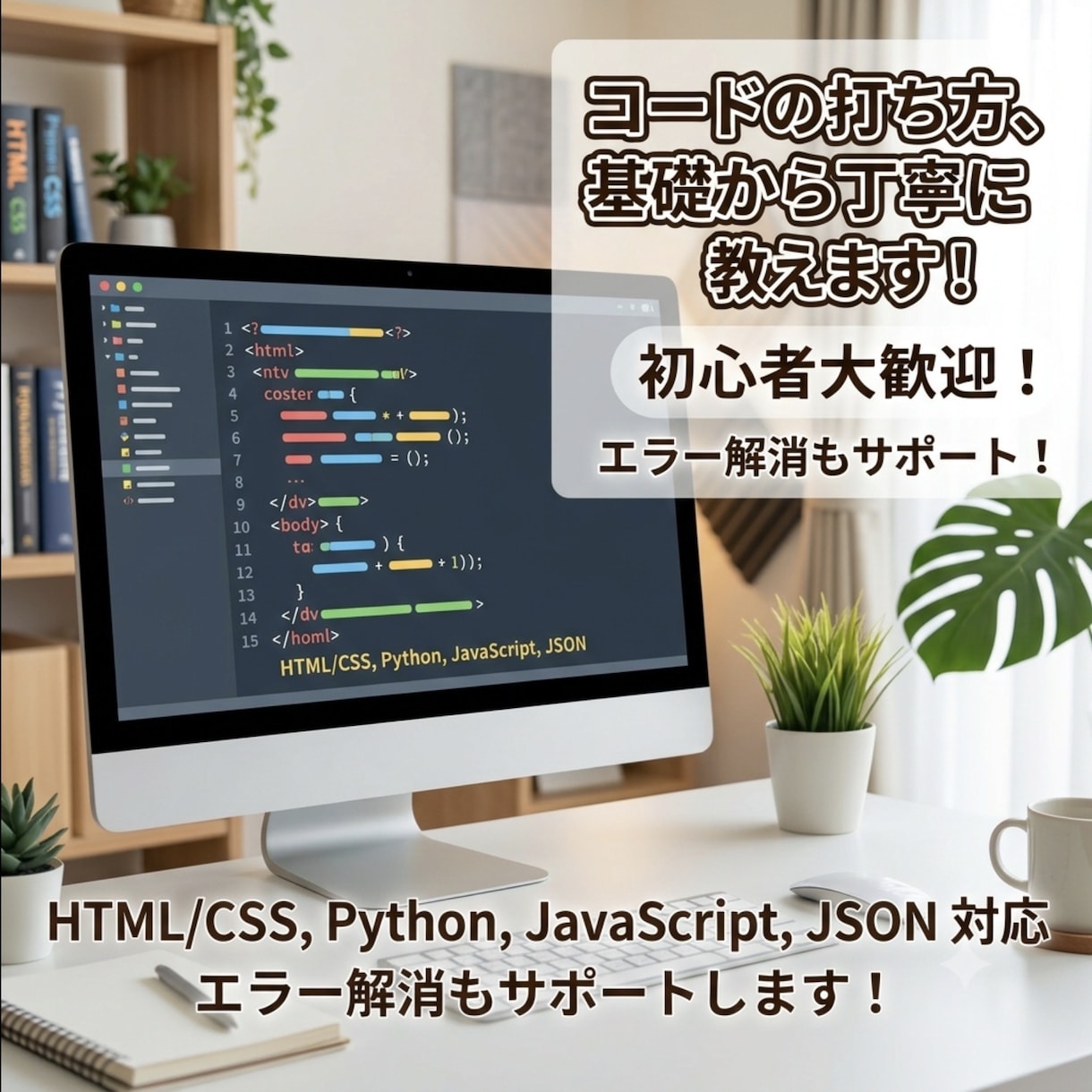 コードの打ち方教えます Web・Python・JSONまで！各種コードの書き方を伝授 イメージ1