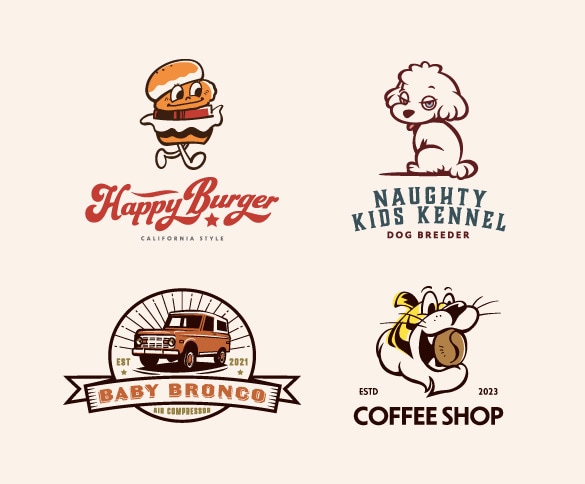 アメリカン・ビンテージ・キャラクターロゴ制作します イラストで印象付ける、ココロに届くデザイン イメージ1