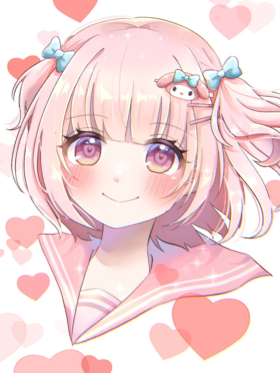 SNSアイコンやサムネイルに使えるイラスト描きます キラキラ可愛い！美少女イラストをお求めの方！ イメージ3