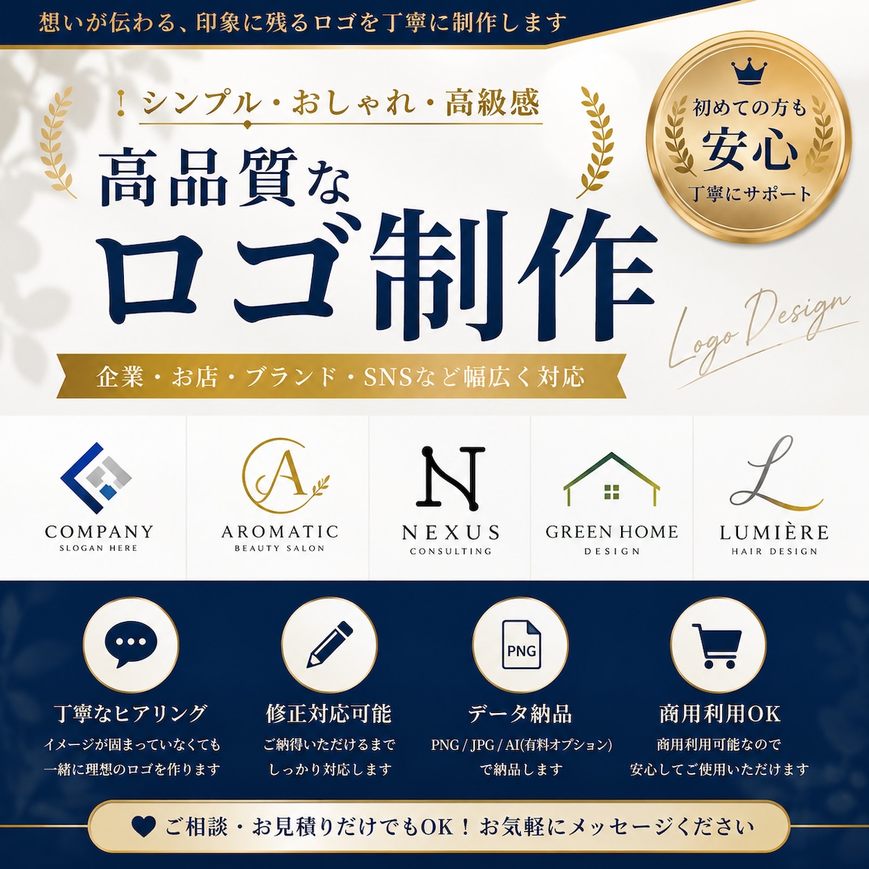 高級感のあるロゴ制作します 信頼感の伝わるロゴをご提案印象に残るロゴを丁寧に制作 イメージ1