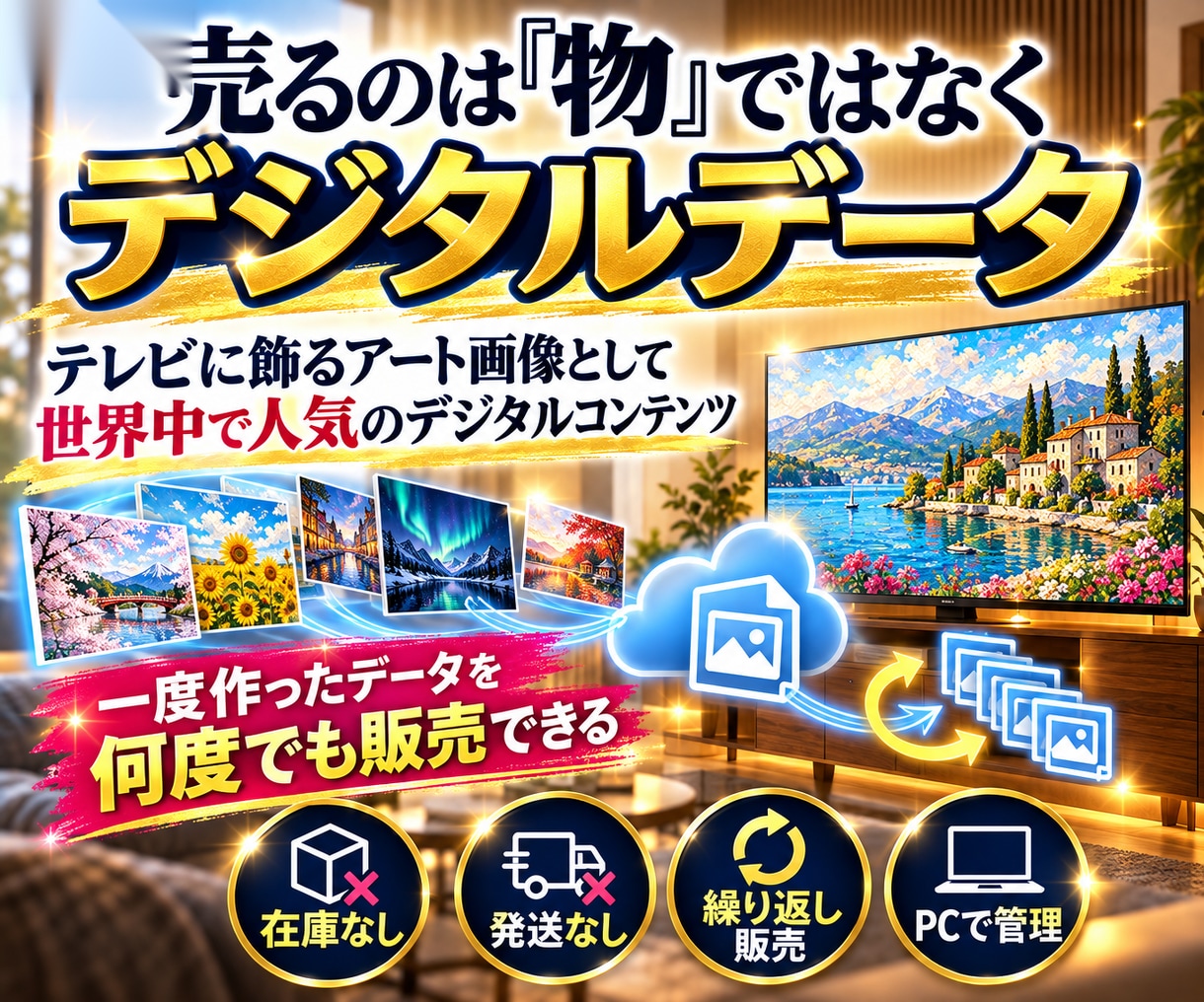 AIで海外デジタルアート副業を始められます 在庫・発送なし。AIで作る海外向けデジタル商品無在庫販売 イメージ2