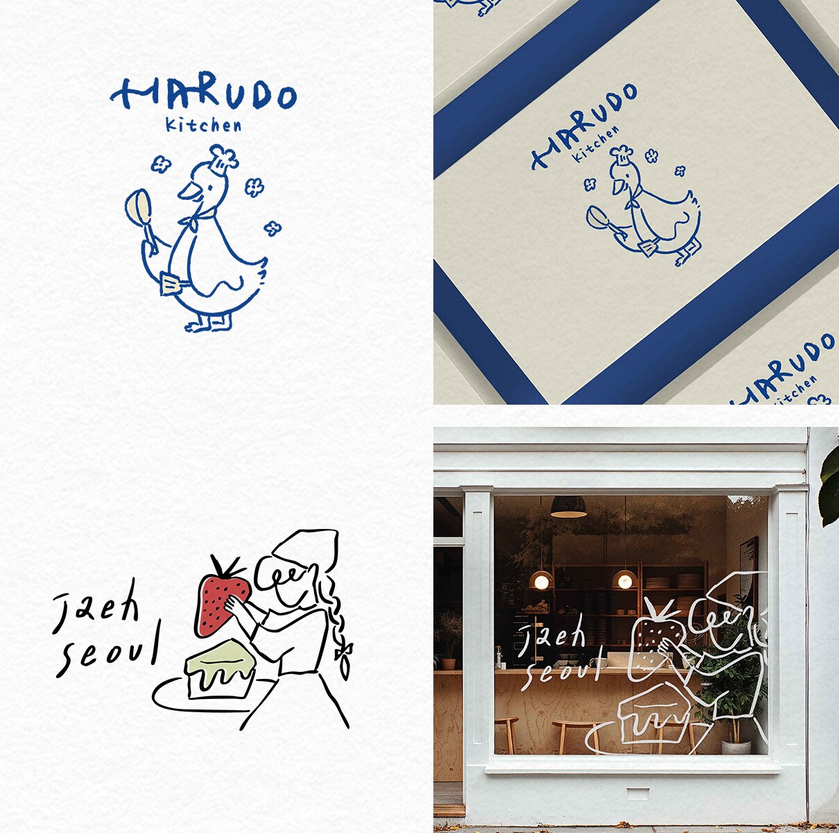 カフェ・ベーカリー専門の手描きロゴを制作します 韓国のデザイン感性で、温かみのあるお店の顔を描きます イメージ4