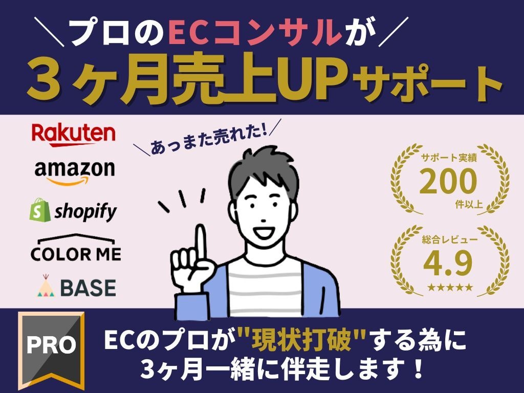 ECサイト売上アップ!コンサル３ヶ月集中サポします 集客CV改善のプロが隣に｜楽天アマゾンShopifyBASE イメージ1