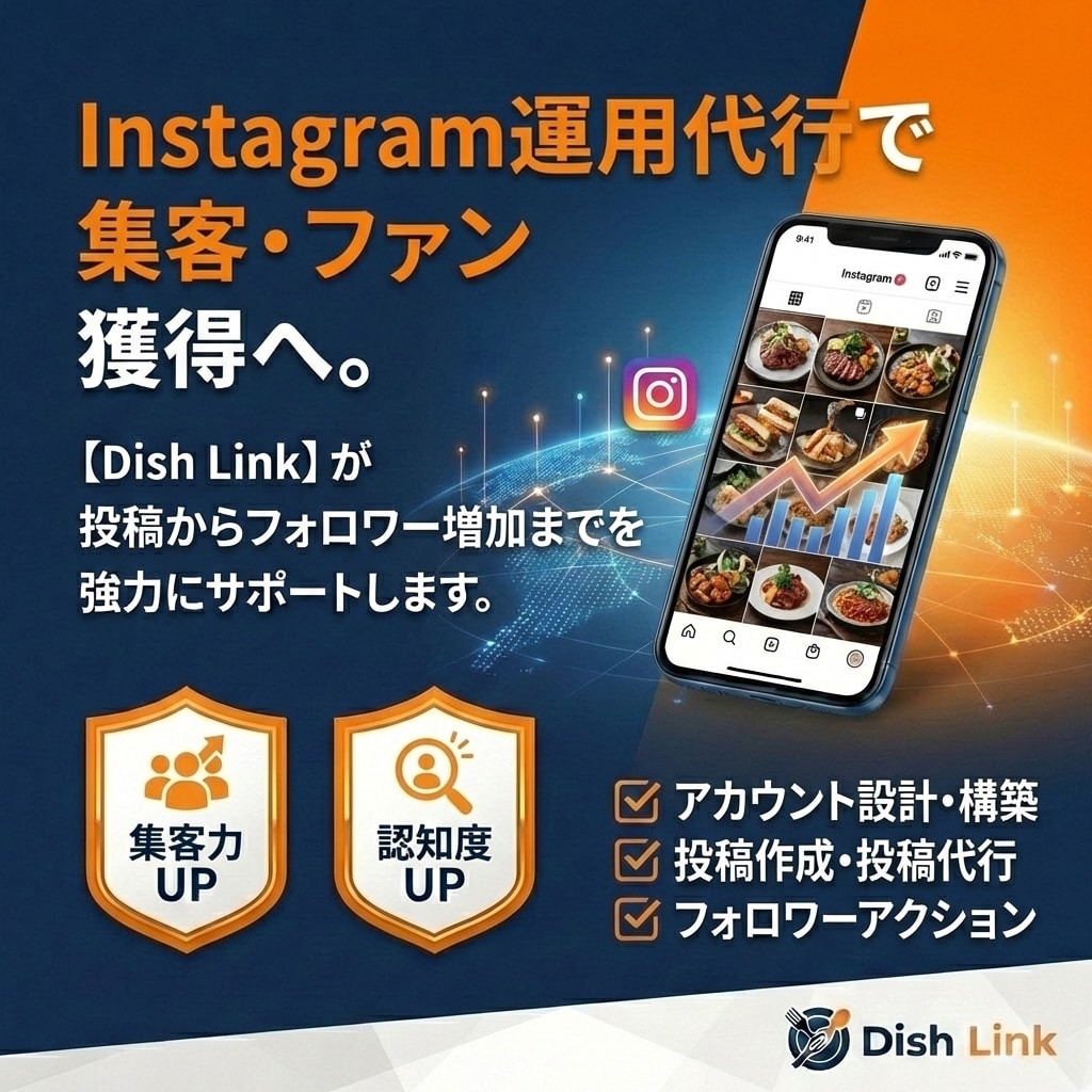 飲食店専門インスタ運用◆写真を送るだけ！運用します 週1投稿・加工・タグ選定まで丸投げ／月4.5万円 イメージ1